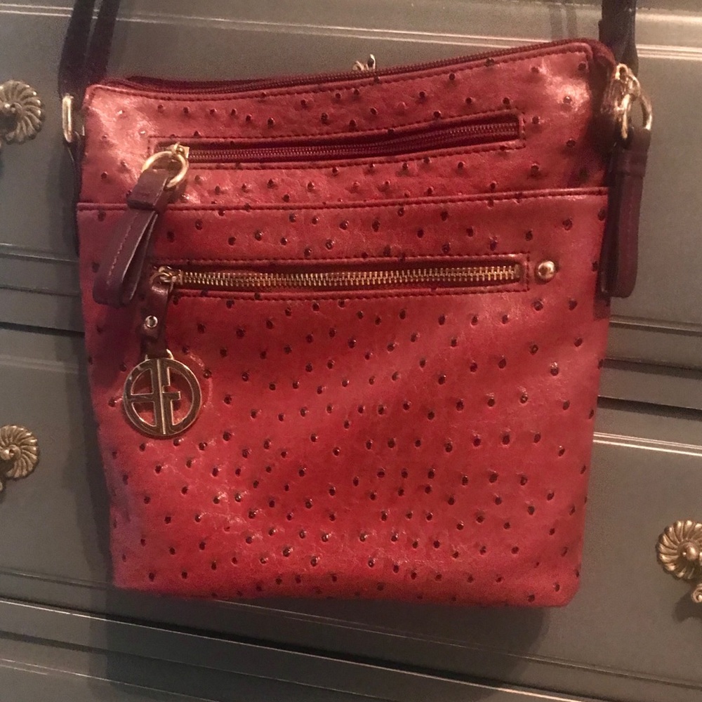 Giani Bernini Red Leather cross body Bag